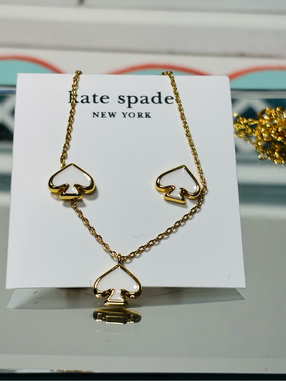 kate spade Gold-tone Spade Necklace and Stud Earrings Set